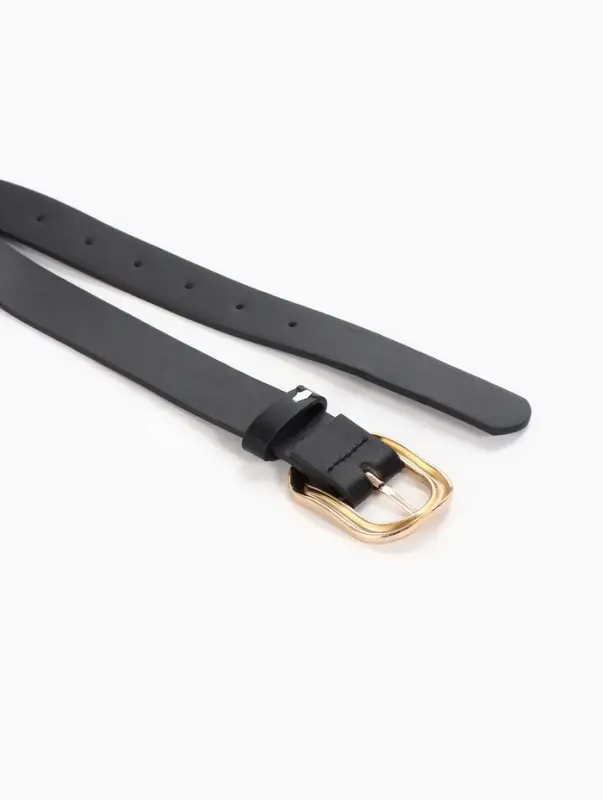 Ремень женский, 2.7&times;105 см, 1 прокол, золотистая пряжка, чёрный