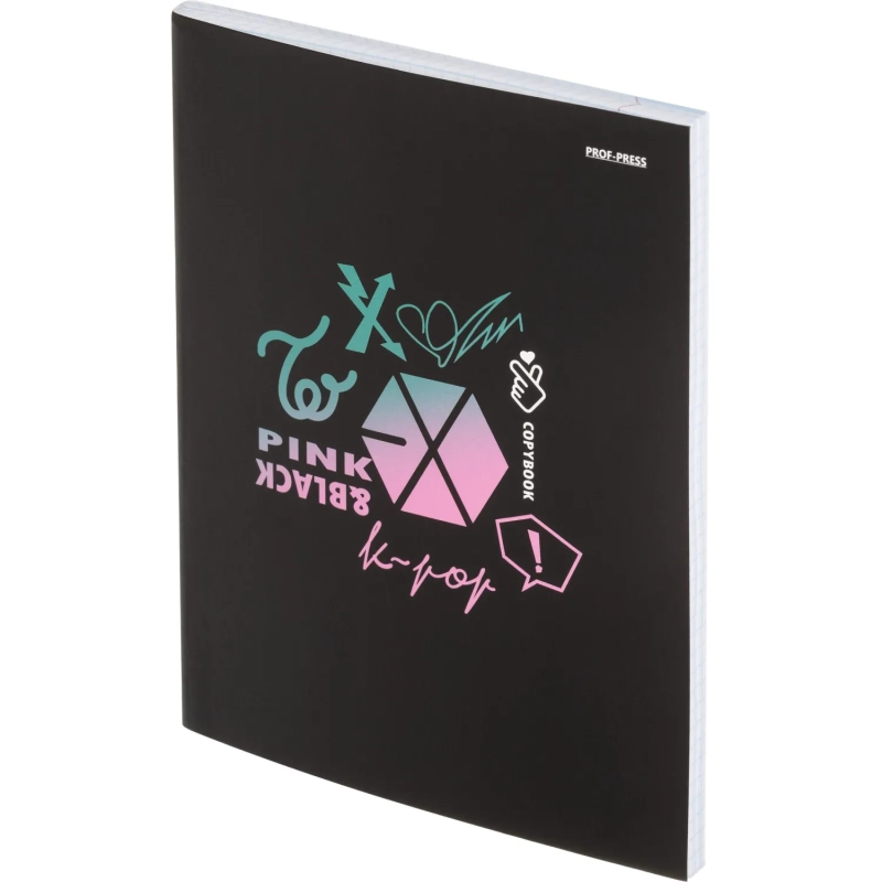 Тетрадь КЛЕТКА 48л. K-POP (48-4436) цвет.мел.обл., матов. ламин., выб. лак