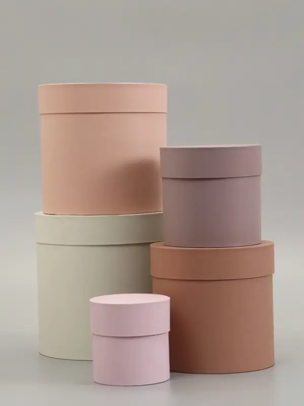 Набор круглых коробок 5 в 1 &laquo;Нюд&raquo;, 20&times;20&times;20 - 11&times;11&times;11 см