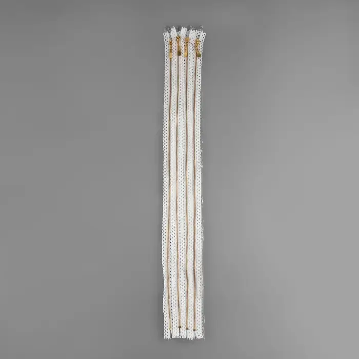 Молния металлическая, №3, неразъёмная, замок автомат, 30 см, белая