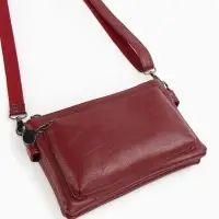 Сумка женская кросс-боди на молнии, 20.5&times;2&times;13 см, бордовая