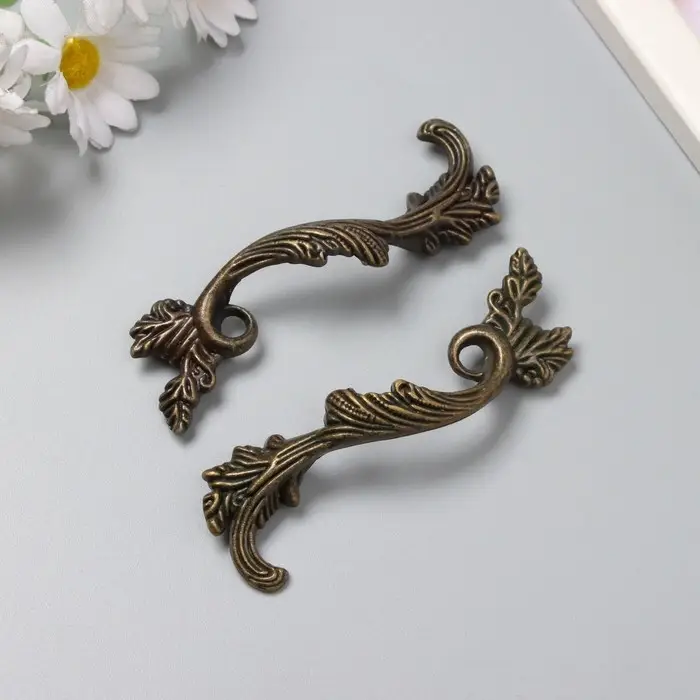 Ручка для шкатулки металл Ручка для шкатулки металл "Старинная" бронза набор 2 шт 8,5х2,6 см