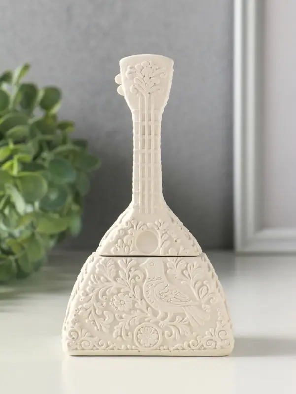 Шкатулка с крышкой, для украшений &laquo;Балалайка&raquo;, 15&times;7&times;5 см, гипс