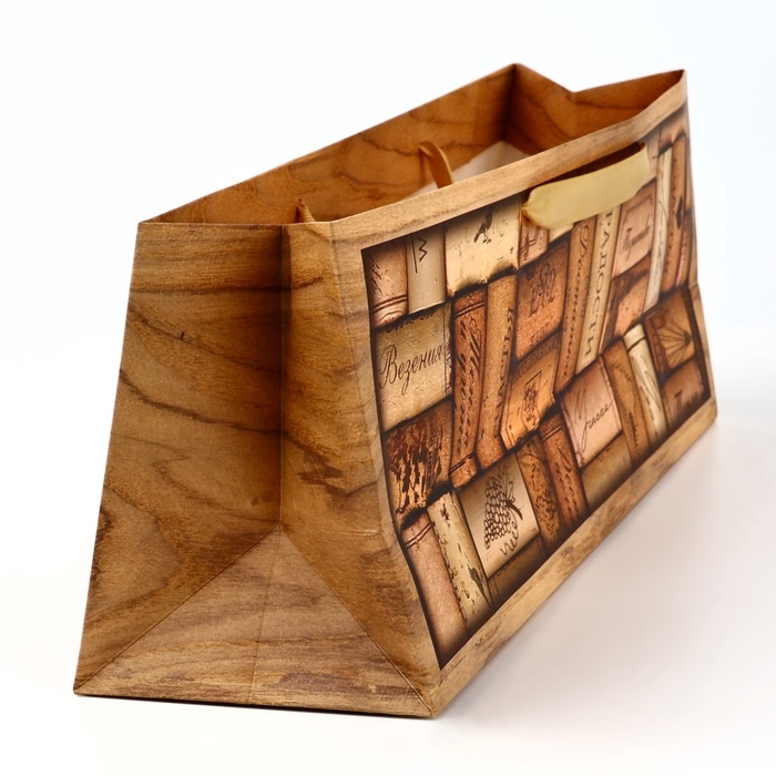 Пакет под бутылку горизонтальный «Пробки», 36 × 10 × 13 см Пакет под бутылку горизонтальный «Пробки», 36 × 10 × 13 см