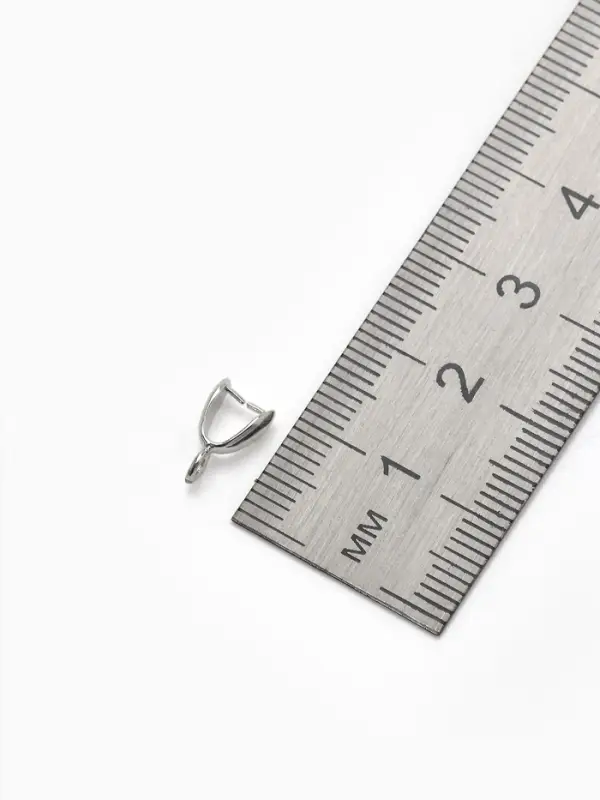 Держатель для кулона, 11&times;7 мм (набор 5 шт.), цвет серебро