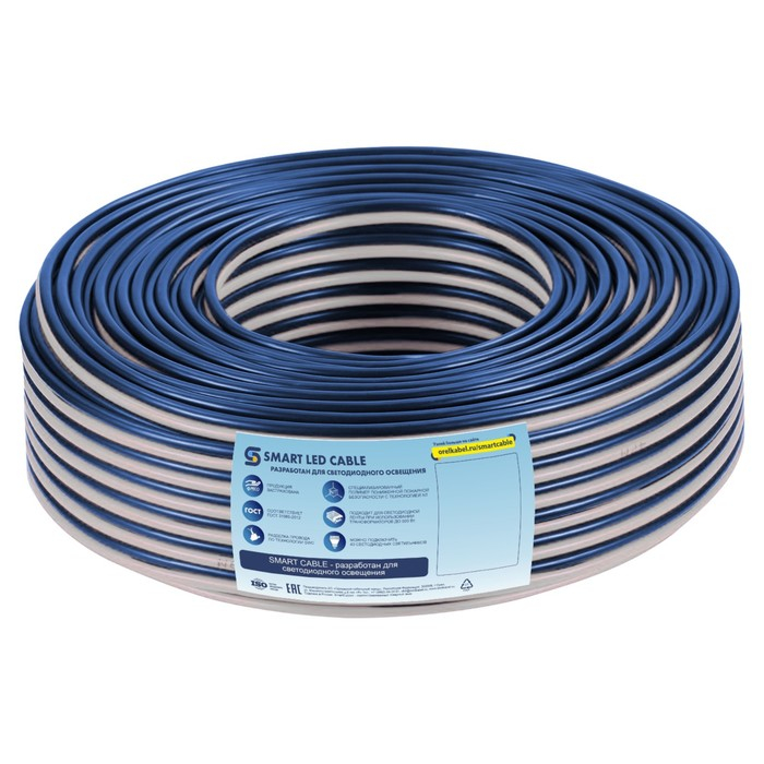 Кабель  Кабель "Мастер Тока" SLC SWC (NT), сечение 2x0.75 мм2, 50 м, бело-синий