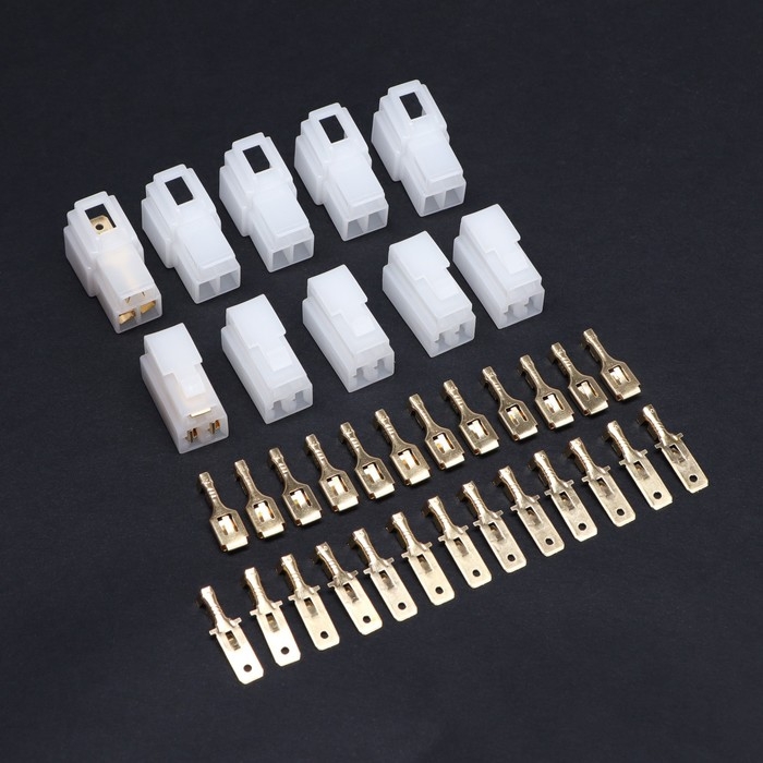 Разъем автомобильный, штекер-гнездо DJ7031-6.3-11/21, 3 контакта, набор 5 шт Разъем автомобильный, штекер-гнездо DJ7031-6.3-11/21, 3 контакта, набор 5 шт