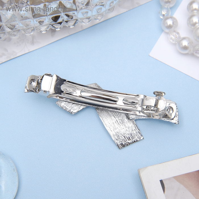 Заколка-автомат для волос Заколка-автомат для волос "Либерти" пересечения, 7 см, серебро