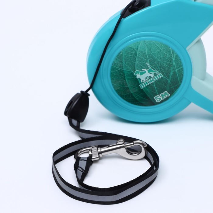 Рулетка Рулетка "Пижон" с прорезиненной ручкой, 5 м, до 25 кг, трос, бирюзово-зелёная