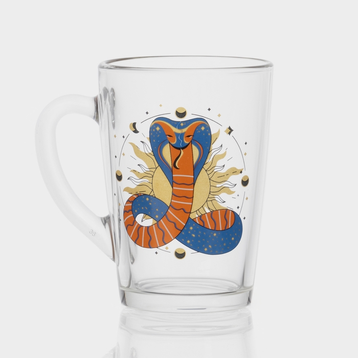 Кружка стеклянная кофейная «Мистические змеи», 300 мл, МИКС