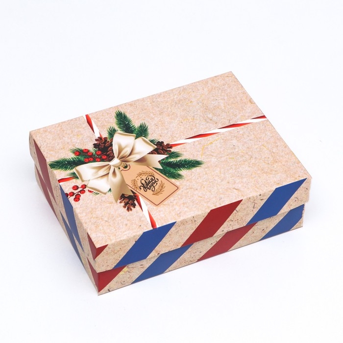 Новый год. Коробка подарочная новогодняя складная, Новый год. Коробка подарочная новогодняя складная, "Почта", 16,5 х 12,5 х 5,2 см