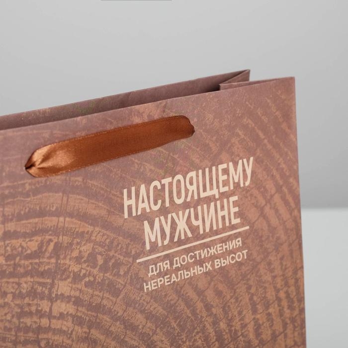 Пакет подарочный крафтовый вертикальный, упаковка, «Нереальных высот», M 25.5 х 30 х 9 см Пакет подарочный крафтовый вертикальный, упаковка, «Нереальных высот», M 25.5 х 30 х 9 см