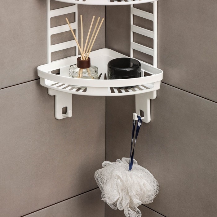 Полка угловая «Трансформер», 25×18×58 см, цвет белый Полка угловая «Трансформер», 25×18×58 см, цвет белый