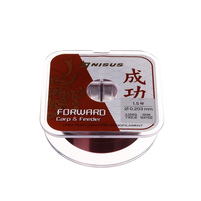 Леска NISUS FORWARD Carp & Feeder, диаметр 0.203 мм, тест 3.55 кг, 150 м, коричневая Леска NISUS FORWARD Carp & Feeder, диаметр 0.203 мм, тест 3.55 кг, 150 м, коричневая