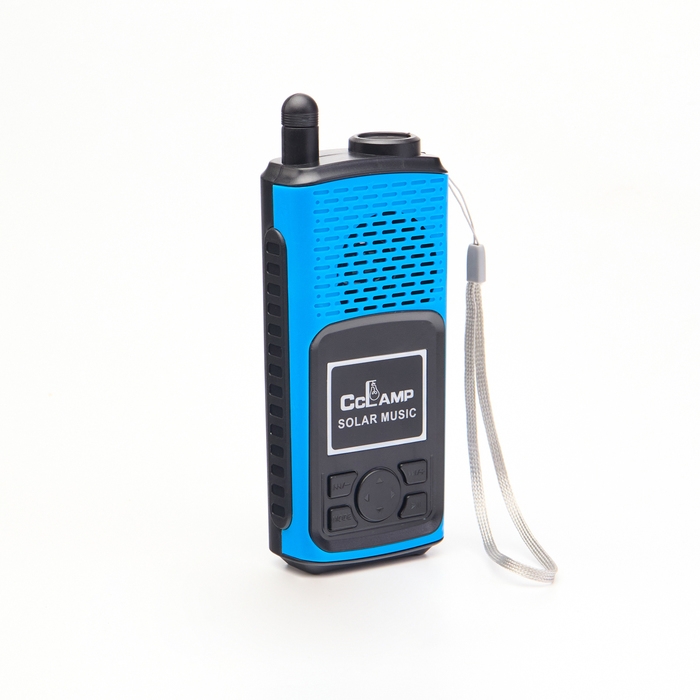 Фонарь аккумуляторный, 1500 мАч, радио, колонка, с солнечной батареей, синий Фонарь аккумуляторный, 1500 мАч, радио, колонка, с солнечной батареей, синий
