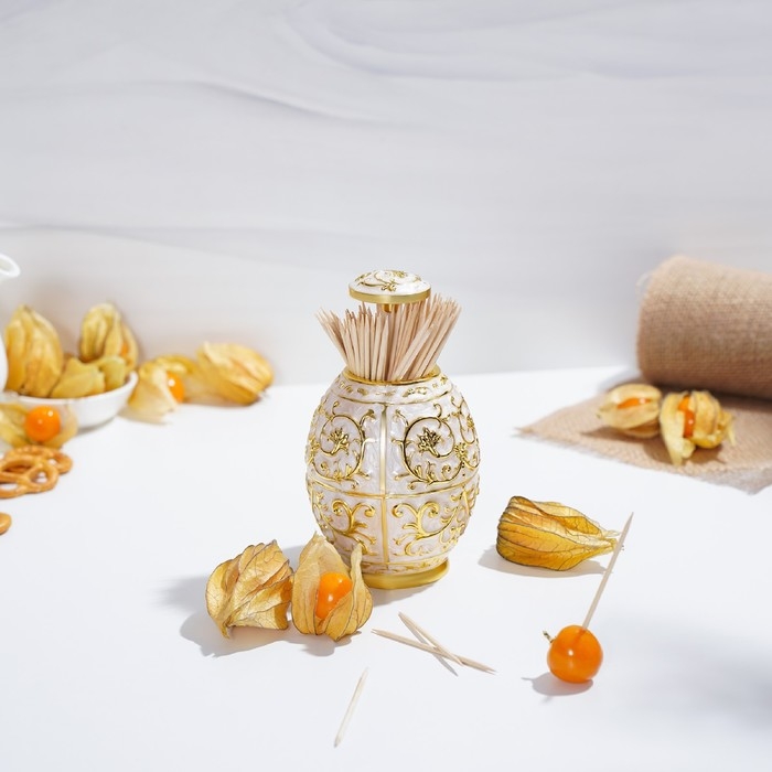 Подставка под зубочистки, 8×12 см, цвет металла золотой Подставка под зубочистки, 8×12 см, цвет металла золотой