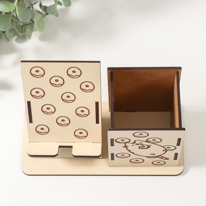 Органайзер настольный Органайзер настольный "Пончики" 18х12,5х9 см (набор 9 деталей)