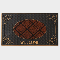 Коврик придверный резиновый Доляна Welcome, 40×70 см, цвет МИКС