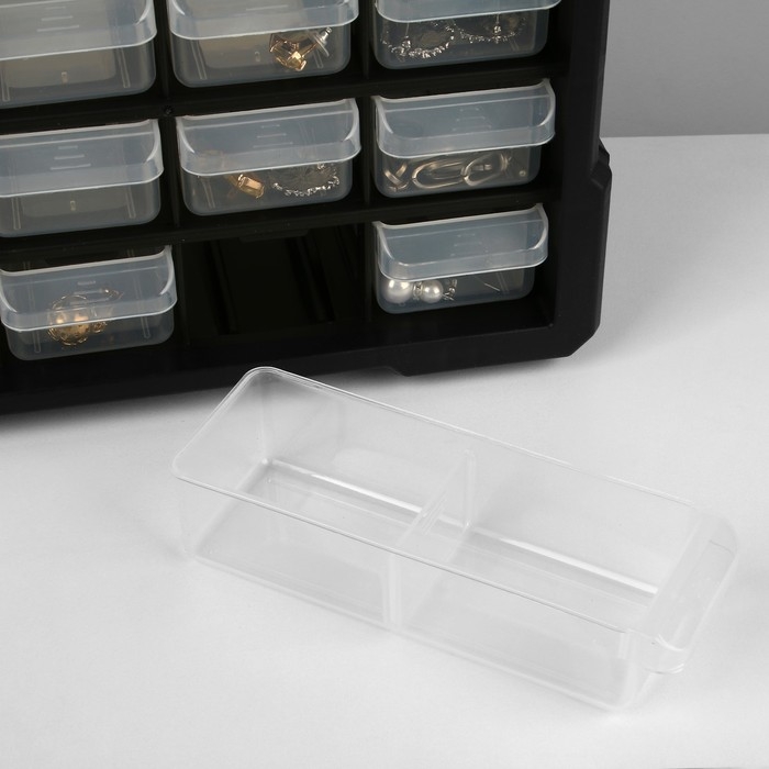 Органайзер универсальный &laquo;Ящик&raquo; 60 мест, пластик, 38,5&times;16&times;47,5 см, цвет черный