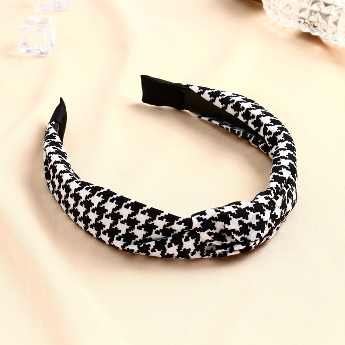 Ободок для волос Ободок для волос "Амата" гусиная лапка, 2,5 см, чёрно-белый