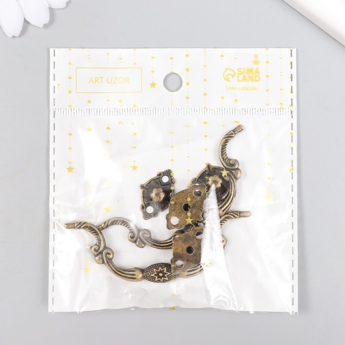 Ручка для шкатулки металл Ручка для шкатулки металл "Антракт" 8,5х2 см