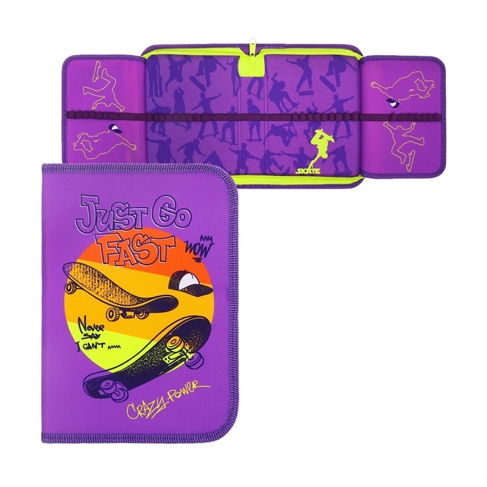 Пенал 1 секция, 140 х 200 х 40 мм, 2 откидные планки, тканевый, ПКТ 09-20 Пенал 1 секция, 140 х 200 х 40 мм, 2 откидные планки, тканевый, ПКТ 09-20 "Скейт граффити"