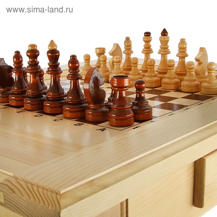 Шахматный стол с ящиком 80 х 60 х 72 см, игровое поле 35.5 см, клетка 4.4 см, без фигур Шахматный стол с ящиком 80 х 60 х 72 см, игровое поле 35.5 см, клетка 4.4 см, без фигур