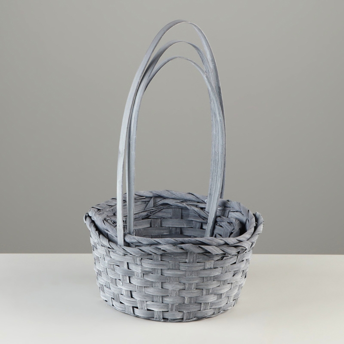 Набор корзин, 19х7,5х9,5/31 см, 22х9х11/34 см, 24х9х11,5/35 см, 3 шт, серые, бамбук