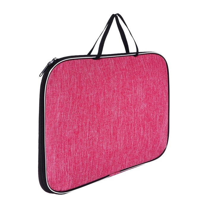 Папка с ручками текстильная А4, Calligrata "Офис", для бумаг, для офиса, нейлон 600D, лён, розовая, ПМ/1, 350 х 270 х 20 мм