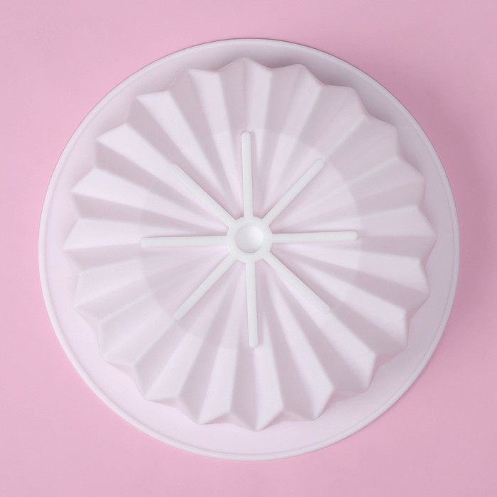 Форма для муссовых десертов и выпечки Доляна «Оригами», силикон, внутренний d=15,3 см, 18,5×18,5 см, цвет белый Форма для муссовых десертов и выпечки Доляна «Оригами», силикон, внутренний d=15,3 см, 18,5×18,5 см, цвет белый