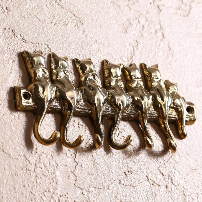 Крючок Крючок "7 котов" латунь 17х8х1,5 см