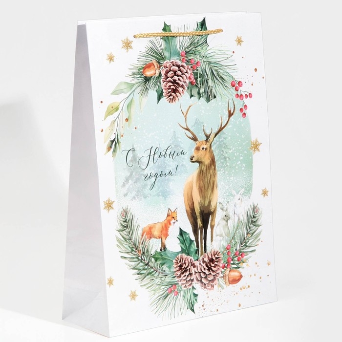 Пакет подарочный новогодний ламинированный «На лесной опушке», L 28 х 38 х 9 см Пакет подарочный новогодний ламинированный «На лесной опушке», L 28 х 38 х 9 см