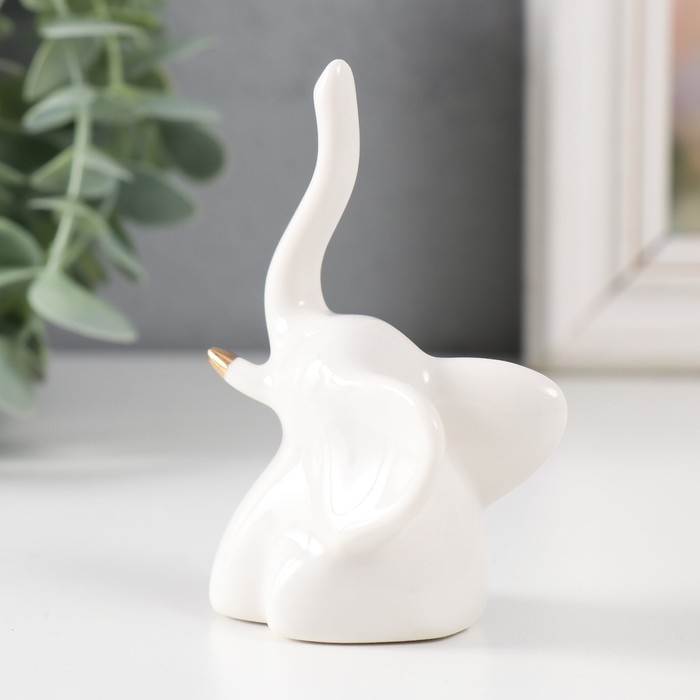 Сувенир керамика Сувенир керамика "Микро слоник" белый с золотом 5,5х4х9 см