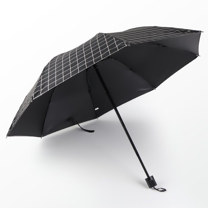Зонт механический «Крупная клетка», эпонж, 4 сложения, 8 спиц, R = 47/55 см, D = 110 см, цвет МИКС Зонт механический «Крупная клетка», эпонж, 4 сложения, 8 спиц, R = 47/55 см, D = 110 см, цвет МИКС