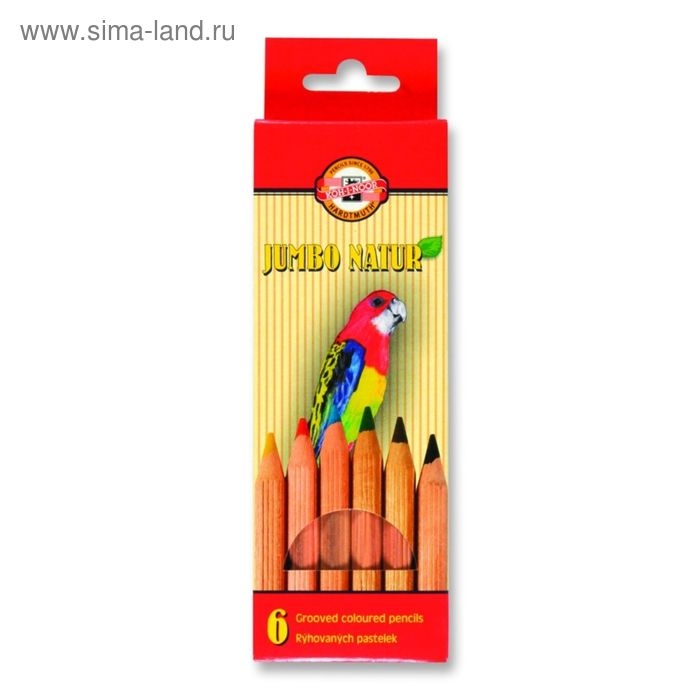 Карандаши утолщённые Jumbo Natur 2171/06N, 6 цветов Карандаши утолщённые Jumbo Natur 2171/06N, 6 цветов