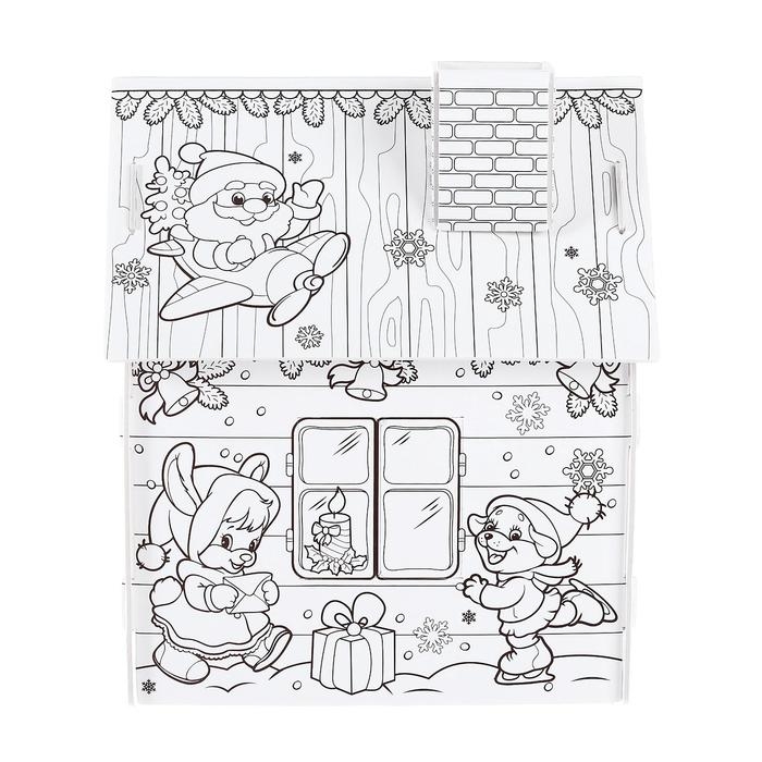 Домик-раскраска 3 в 1 «Весёлые зверята», 5 фломастеров, 6 деталей Домик-раскраска 3 в 1 «Весёлые зверята», 5 фломастеров, 6 деталей