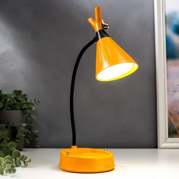 Настольная лампа с диммером 16299/1YL LED 4Вт USB АКБ 3000-6000К желтый 12,3х12,3х37 см RISALUX  544