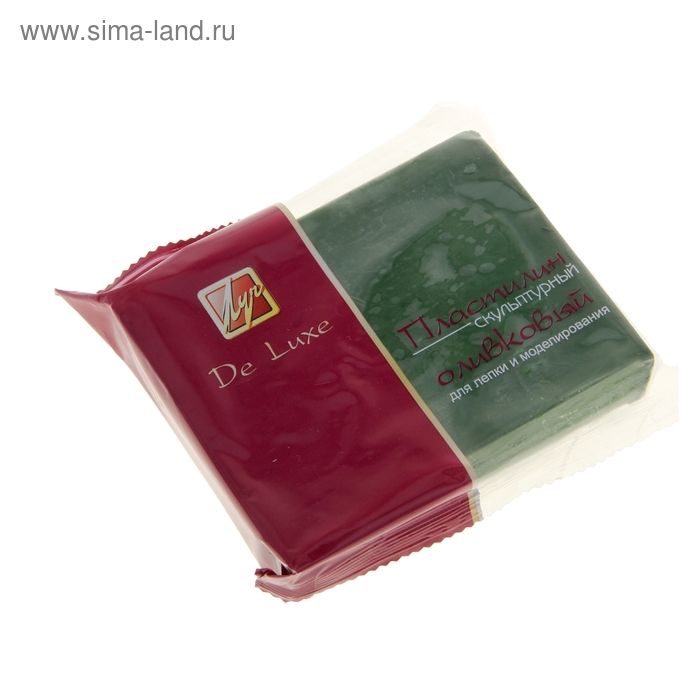 Пластилин скульптурный оливковый, 300 г  Пластилин скульптурный оливковый, 300 г "Луч" De Luxe