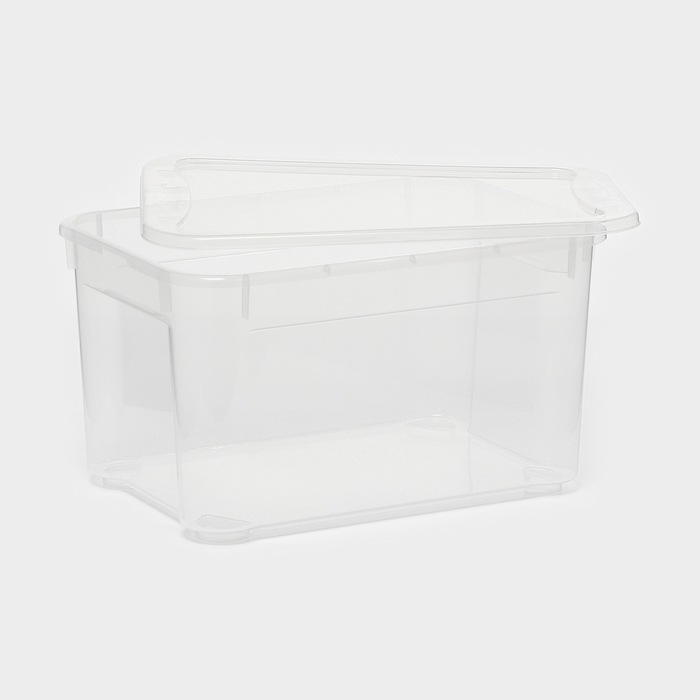 Ящик для хранения с крышкой «Кристалл XS Plus», 16 л, 38,9×27,5×21,5 см, цвет прозрачный Ящик для хранения с крышкой «Кристалл XS Plus», 16 л, 38,9×27,5×21,5 см, цвет прозрачный
