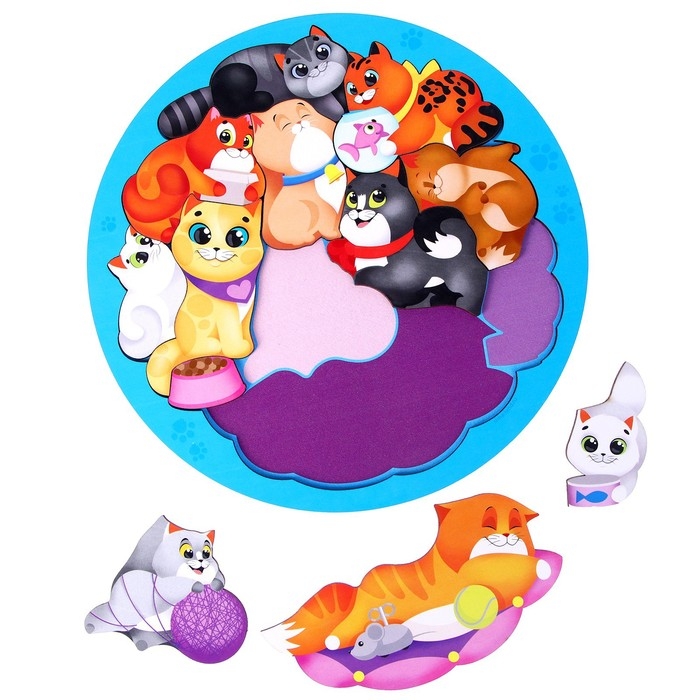 Головоломка «Котики», цветная подсказка Головоломка «Котики», цветная подсказка