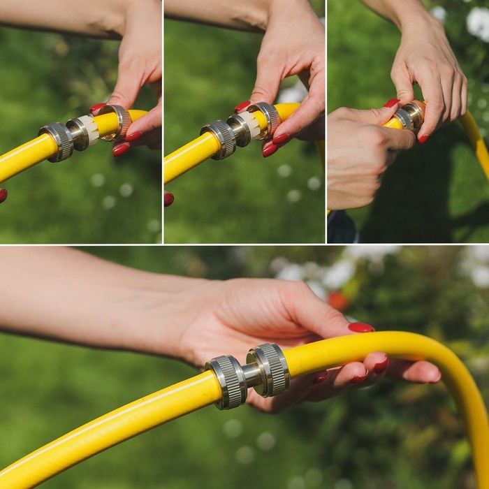 Муфта соединительная, для шлангов 1/2 Муфта соединительная, для шлангов 1/2" (12 мм), цанговое соединение, латунь, Greengo