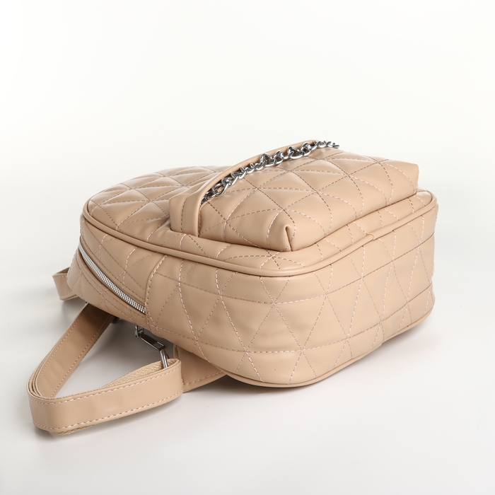 Рюкзак женский на молнии, цвет бежевый Рюкзак женский на молнии, цвет бежевый