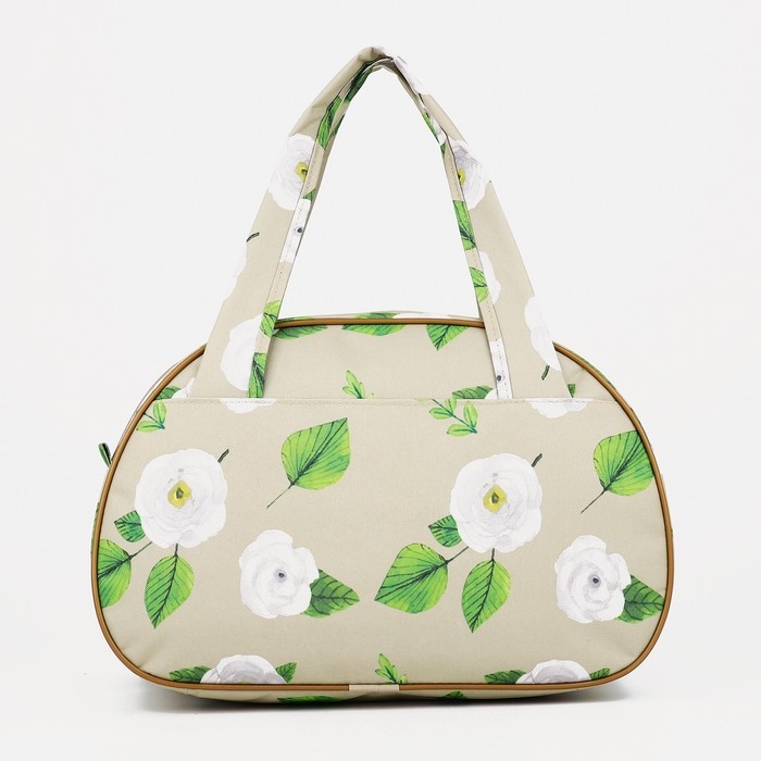 Сумка дорожная женская на молнии, наружный карман, цвет бежевый Сумка дорожная женская на молнии, наружный карман, цвет бежевый