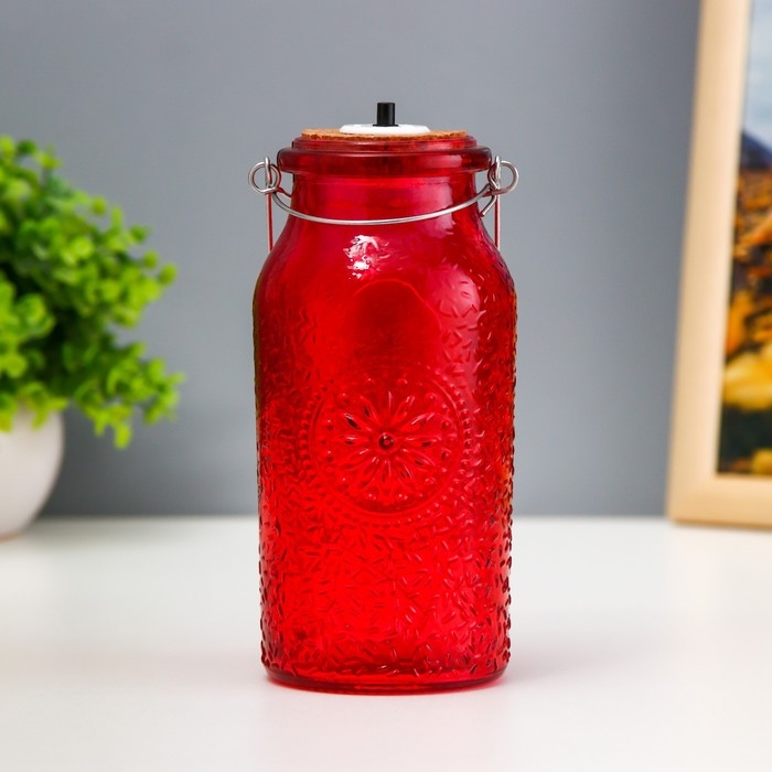 Ночник Ночник "Деллос" LED от батареек красный 7х7х17,5 см RISALUX