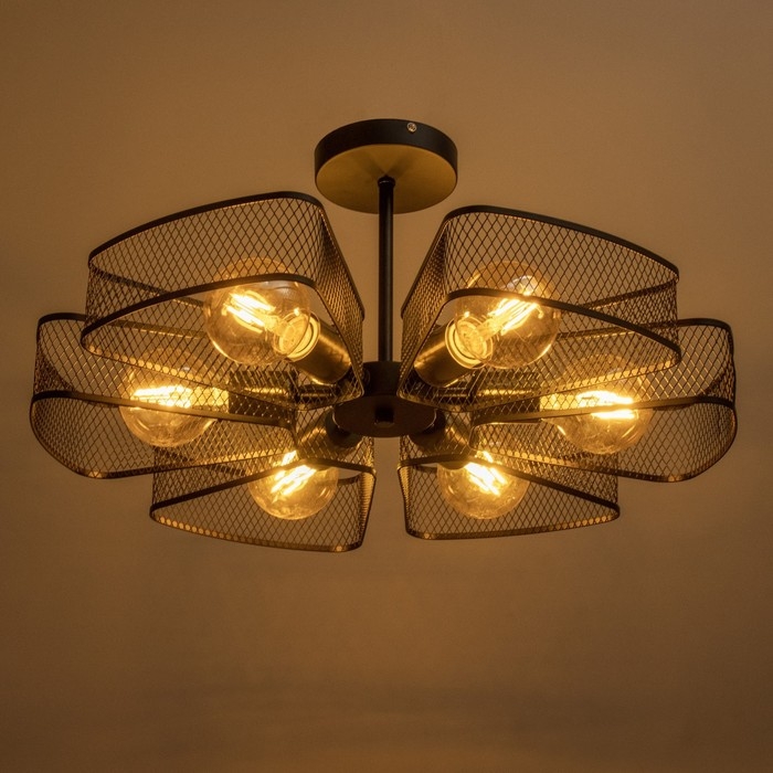 Люстра Люстра "Агава" 6хЕ27 40Вт черный 56х56х23см BayerLux