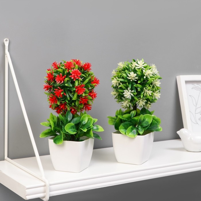 Бонсай в горшке Бонсай в горшке "Деревце с цветами в зелени" 7х21 см, микс