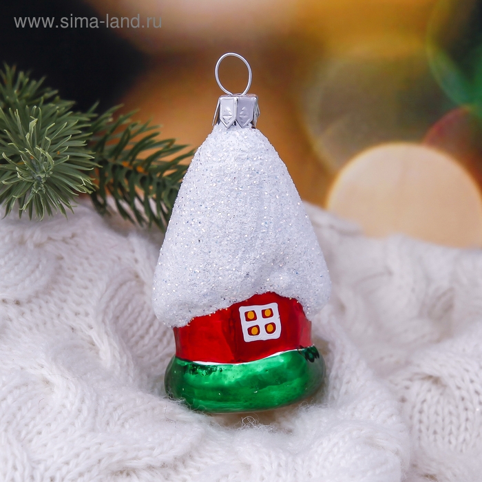 Ёлочная игрушка Ёлочная игрушка "Домик" h-6 см