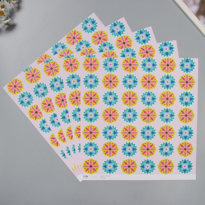 Бумага для скрапбукинга Бумага для скрапбукинга "Калейдоскоп" плотность 180 гр набор 5 шт 30,5х32 см