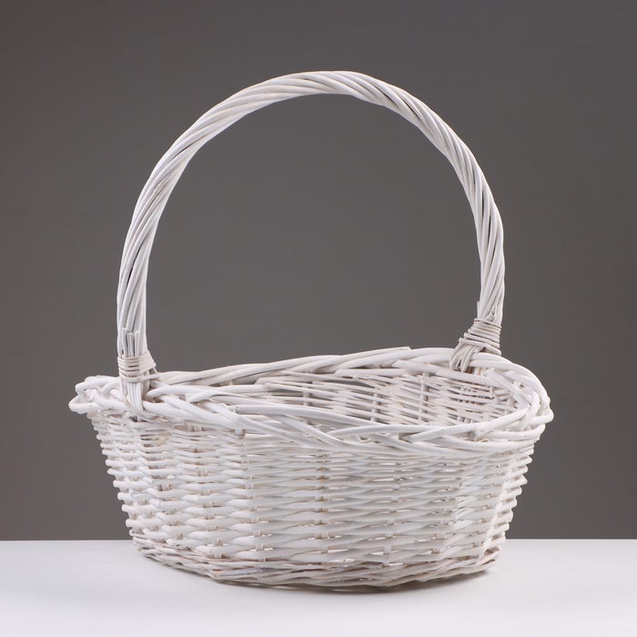 Набор корзин из 3 шт, 43х33х17/40 см, белый, ива Набор корзин из 3 шт, 43х33х17/40 см, белый, ива