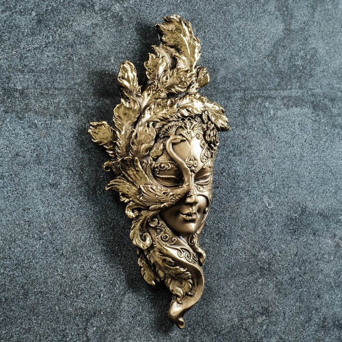 Панно Панно "Маска" 33х16х5 см, бронза с позолотой